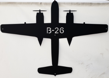 b26 military airplane metal wall art